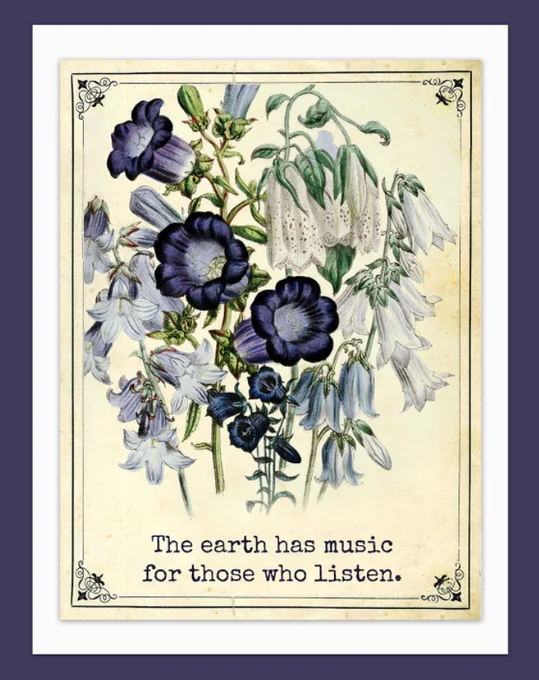 Botanical vintage poster — The earth has music