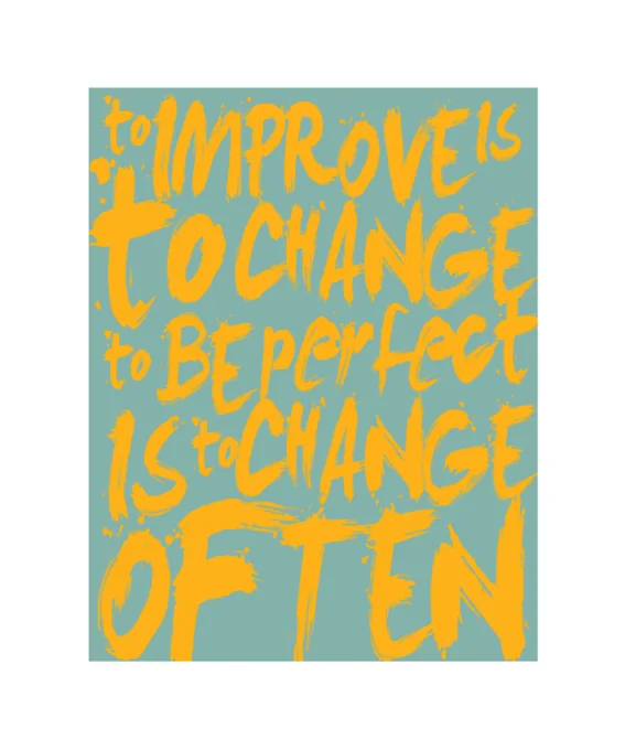 Brush lettering poster — Improve, change, open