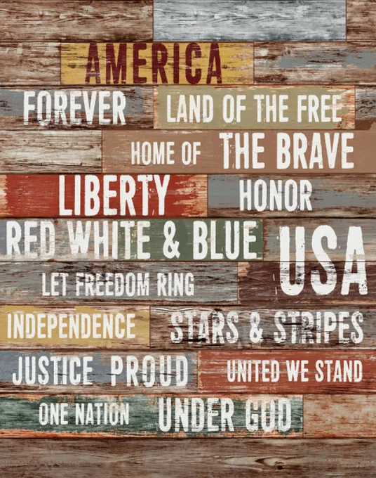 Rustic Americana poster — Land of the free